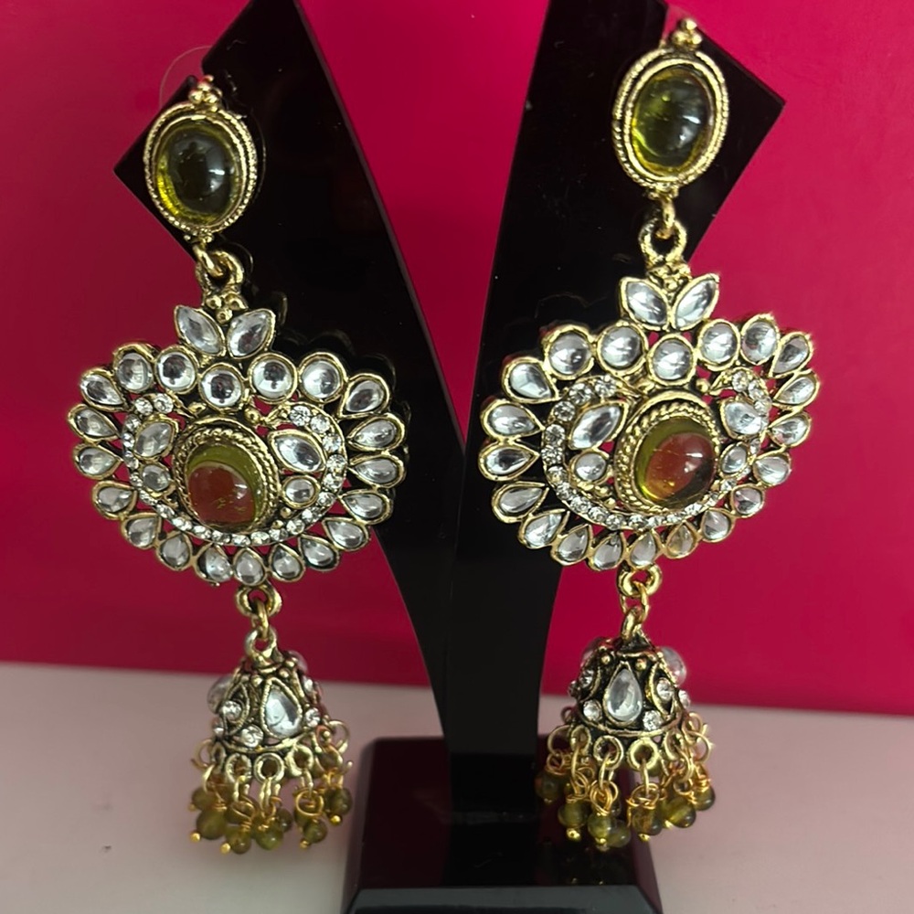 Elegant Gold and Silver Dangle Earrings